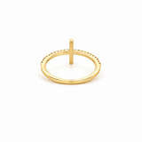 14K Gold Diamond Cross Ring