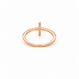 14K Gold Diamond Cross Ring
