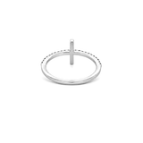 14K Gold Diamond Cross Ring