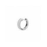 14K Gold Diamond Edge Ribbed Huggie Earrings