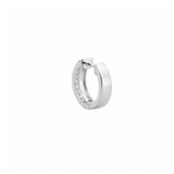 14K Gold Diamond Edge Ribbed Huggie Earrings