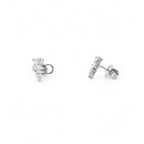 14K Gold Lab Grown Diamond Three Pear Cluster Stud Earrings