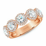 14K Gold Diamond Halo 2.5MM Band
