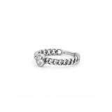 14K Gold Cuban Oval Diamond Bezel Ring