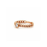 14K Gold Cuban Oval Diamond Bezel Ring
