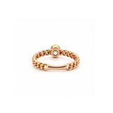 14K Gold Cuban Oval Diamond Bezel Ring