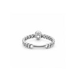 14K Gold Cuban Oval Diamond Bezel Ring