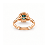 14K Gold Round Blue Moissanite Double Split Shank Engagement Ring