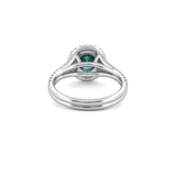 14K Gold Round Blue Moissanite Double Split Shank Engagement Ring