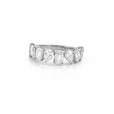 14K Gold Emerald and Pear Wavy Diamond Band
