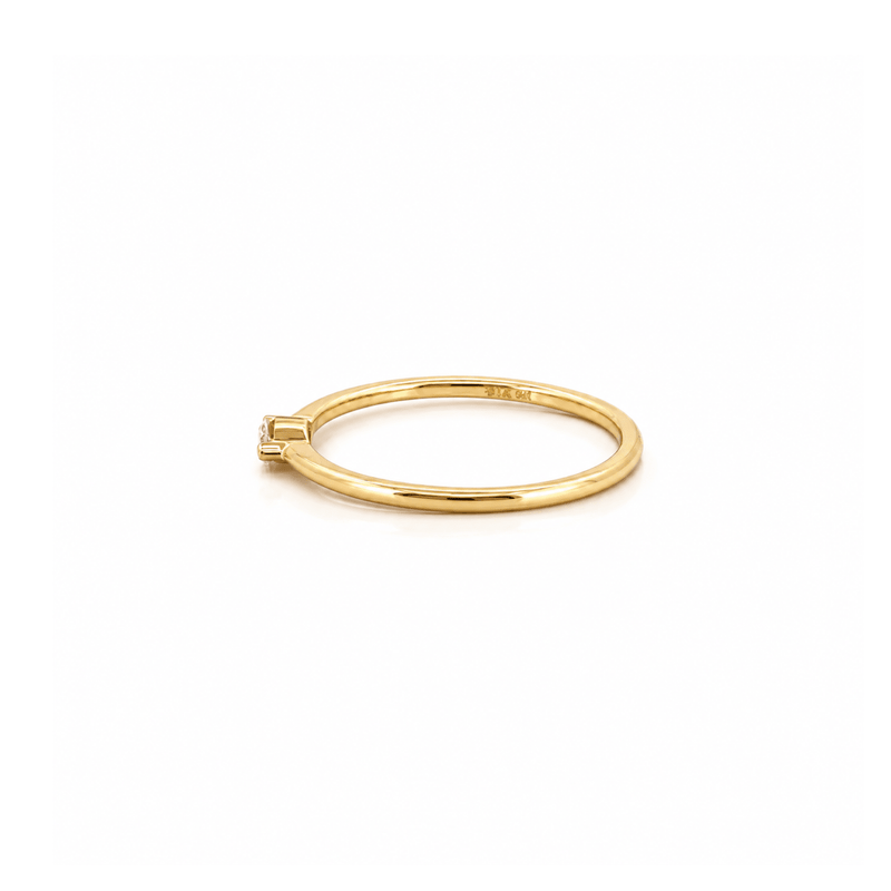 14K Gold East West Marquise Solitaire Band