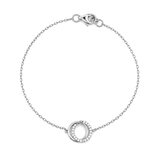 14K Gold Interlocking Double Diamond Hoop Bracelet