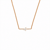 14K Gold Center Pear Bar Pendant