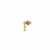 14K Gold Three Round Dangle Diamond Earrings