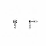 14K Gold Three Round Dangle Diamond Earrings