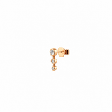 14K Gold Three Round Dangle Diamond Earrings
