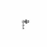 14K Gold Three Round Dangle Diamond Earrings