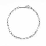 14K Gold Round and Baguette Link Diamond Bracelet