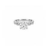 14K Gold Lab Grown Round Diamond Twist Under Halo Engagement Ring