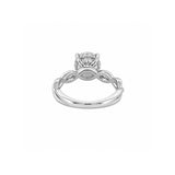 14K Gold Lab Grown Round Diamond Twist Under Halo Engagement Ring