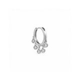 14K Gold Spaced Diamond Bezel Dangle Huggies