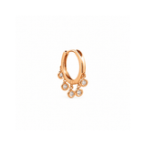 14K Gold Spaced Diamond Bezel Dangle Huggies