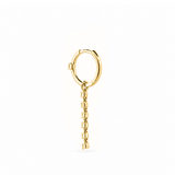 14K Gold Dangle Diamond Tennis Huggie Earrings