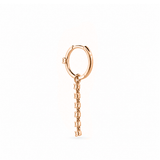 14K Gold Dangle Diamond Tennis Huggie Earrings