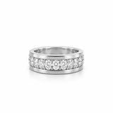 14K Gold Lab Grown Oval Diamond Eternity Mens Band