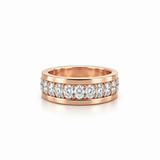 14K Gold Lab Grown Oval Diamond Eternity Mens Band