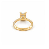 14K Gold 3.00 Carat Radiant Lab Grown Diamond 3D Engagement Ring with Under Halo