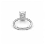 14K Gold 3.00 Carat Radiant Lab Grown Diamond 3D Engagement Ring with Under Halo