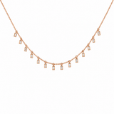 14K Gold Baguette Diamond Necklace