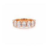 14K Gold Lab Grown Oval Diamond Basket Wedding Band