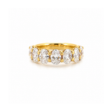 14K Gold Lab Grown Oval Diamond Basket Wedding Band