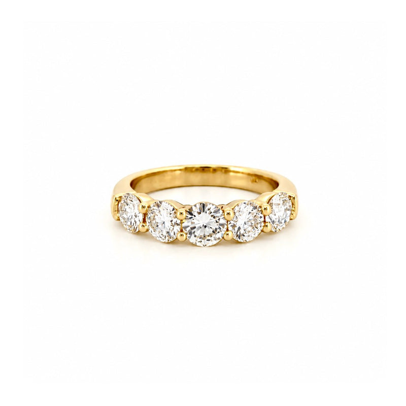 14K Gold Natural Round Diamond Wedding Band