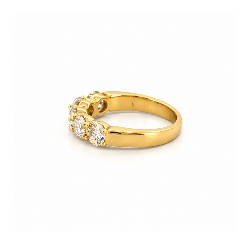 14K Gold Natural Round Diamond Wedding Band