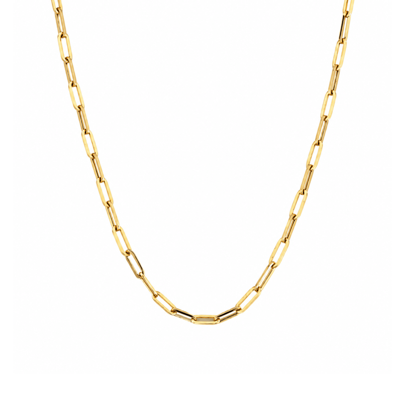 14K Gold Paper Clip Medium Necklace