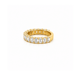 14K Gold Lab Grown Emerald Cut Diamond 3/4 Basket Band