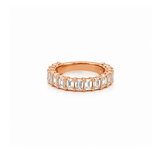 14K Gold Lab Grown Emerald Cut Diamond 3/4 Basket Band