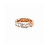 14K Gold Lab Grown Emerald Cut Diamond 3/4 Basket Band