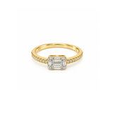 14K Gold Baguette Cluster Diamond Engagement Ring