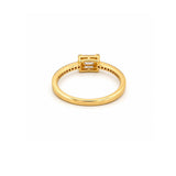 14K Gold Baguette Cluster Diamond Engagement Ring
