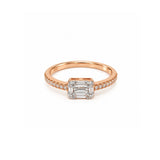 14K Gold Baguette Cluster Diamond Engagement Ring