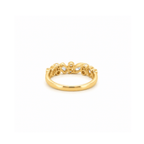 14K Gold Natural Two Round and Multi Shape Bezel Band
