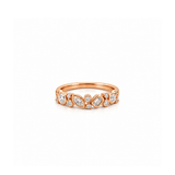 14K Gold Natural Two Round and Multi Shape Bezel Band