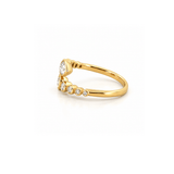 14K Gold Natural Open Pear Round and Claw Diamond Band