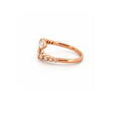 14K Gold Natural Open Pear Round and Claw Diamond Band