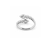 14K Gold Natural Open Pear Round and Claw Diamond Band