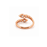 14K Gold Natural Open Pear Round and Claw Diamond Band